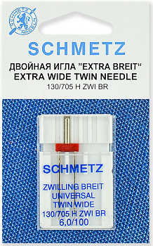 Иглы для швейных машин Schmetz №100/6 двойные
